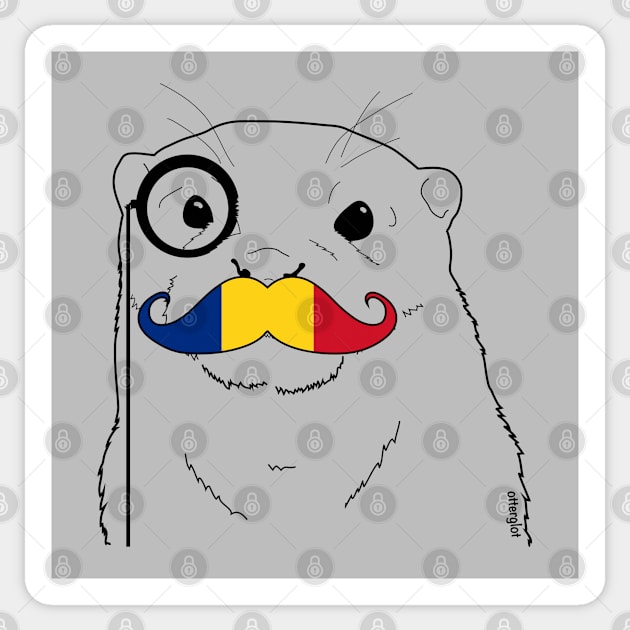 Mustache Flag Romania Sticker by otterglot